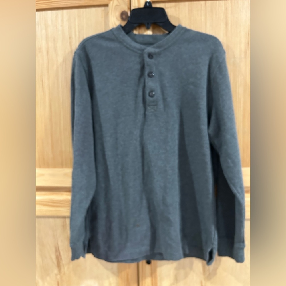L.L. Bean Charcoal Henley Top Sz S